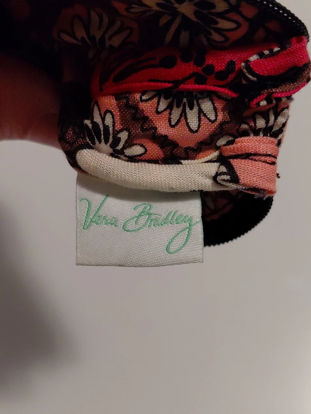 Vera Bradley Mocha Rouge Pink & Brown Floral Pattern Quilted Coin Purse